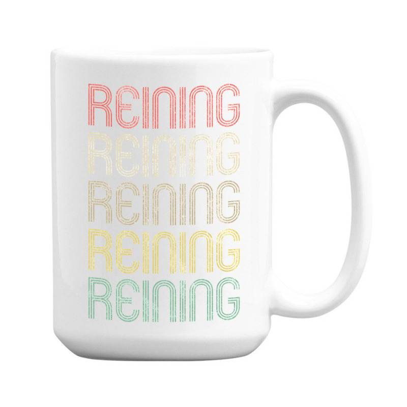 Retro Style Reining Design   Funny Yellow 15 Oz Coffee Mug | Artistshot