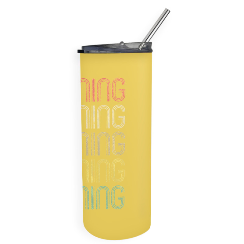 Retro Style Reining Design   Funny Yellow Skinny Tumbler | Artistshot