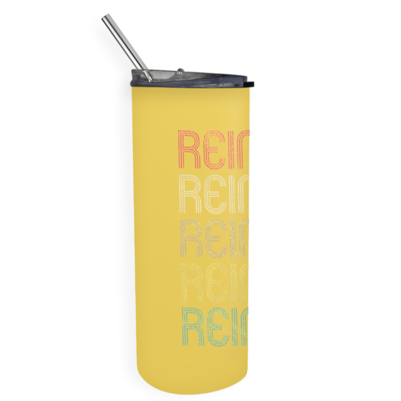 Retro Style Reining Design   Funny Yellow Skinny Tumbler | Artistshot