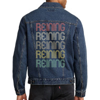 Retro Style Reining Design   Funny Yellow Men Denim Jacket | Artistshot