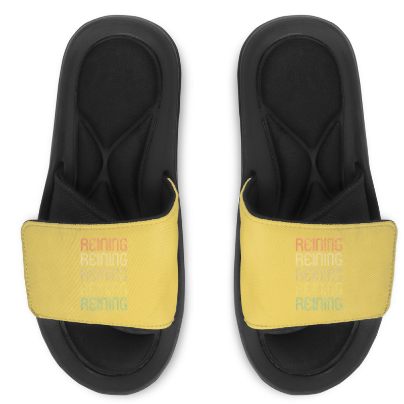 Retro Style Reining Design   Funny Yellow Slide Sandal | Artistshot