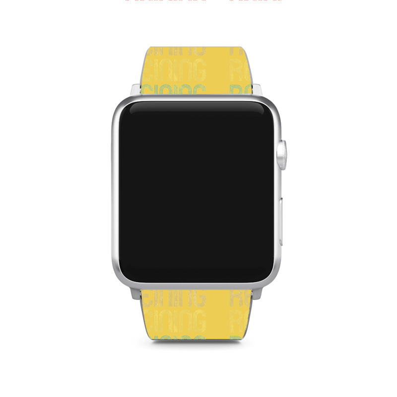 Retro Style Reining Design   Funny Yellow Apple Watch Band | Artistshot