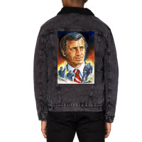 Jean Paul Belmondo Painting Portrait  T Stars Unisex Sherpa-lined Denim Jacket | Artistshot