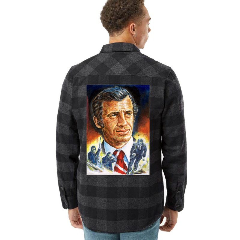 Jean Paul Belmondo Painting Portrait  T Stars Flannel Shirt | Artistshot