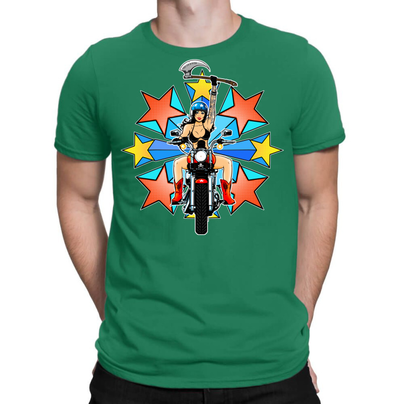 Retro Warrior Woman Biker Burst   Love Summer T-shirt | Artistshot