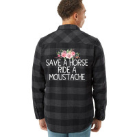 Save A Horse Ride A Moustache   Trending Green Flannel Shirt | Artistshot