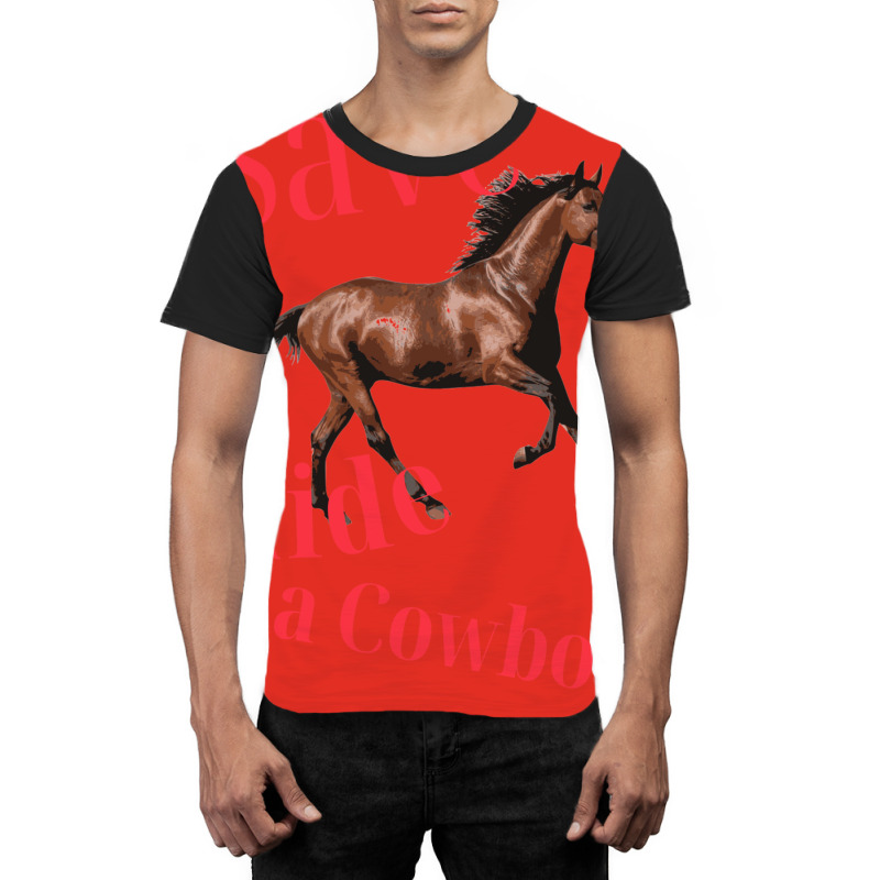 Save A Horse Ride A Cowboy   Gift Blue Graphic T-shirt by alheklupsm | Artistshot