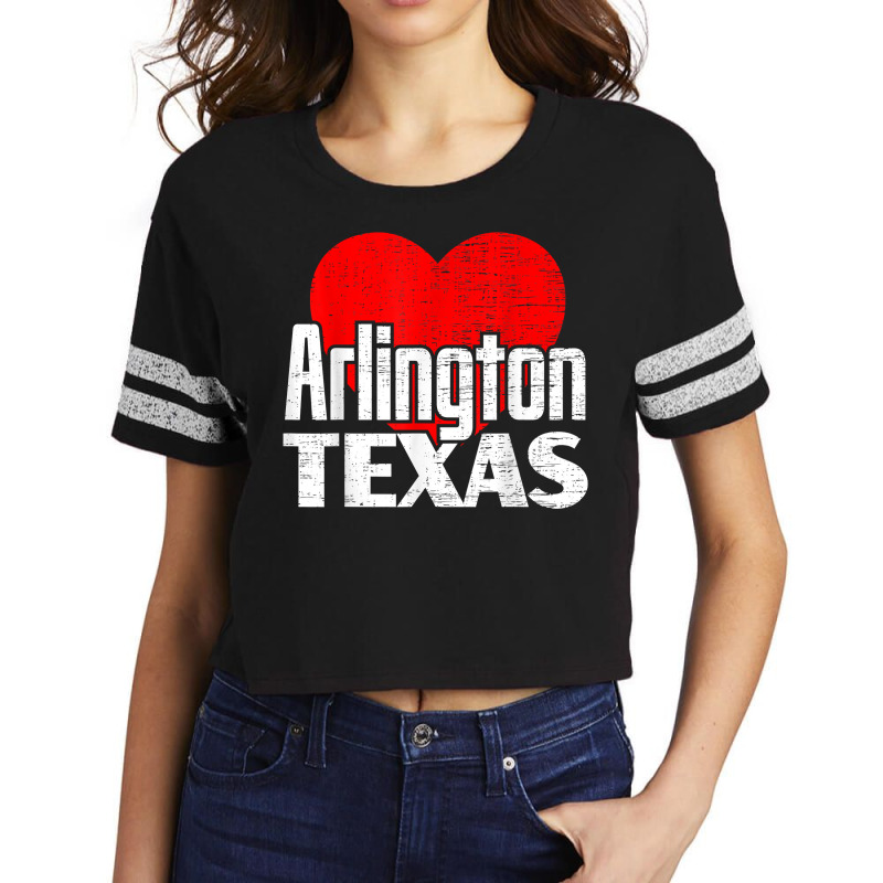 I Love Arlington Texas Retro Big Heart Arlington Vacation T Shirt Scorecard Crop Tee by kylrahal8pot | Artistshot