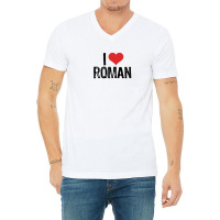 I Love Roman V-neck Tee | Artistshot