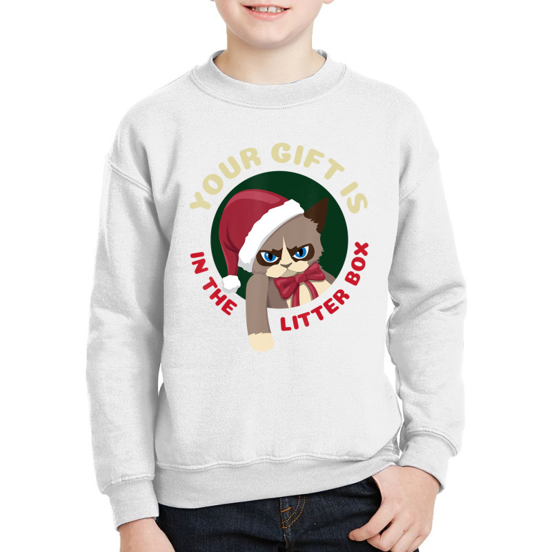 Hot Trend Your Christmas Is In The Litter Box Cat Christmas Youth Sweatshirt by Pannell Quintero | Artistshot