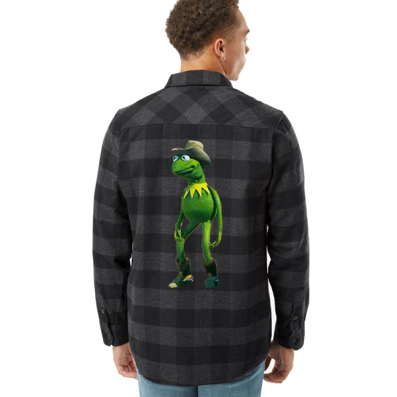 Shaelin Janae Cowboy Kermit   Green Blue Aesthetic Flannel Shirt by alheklupsm | Artistshot