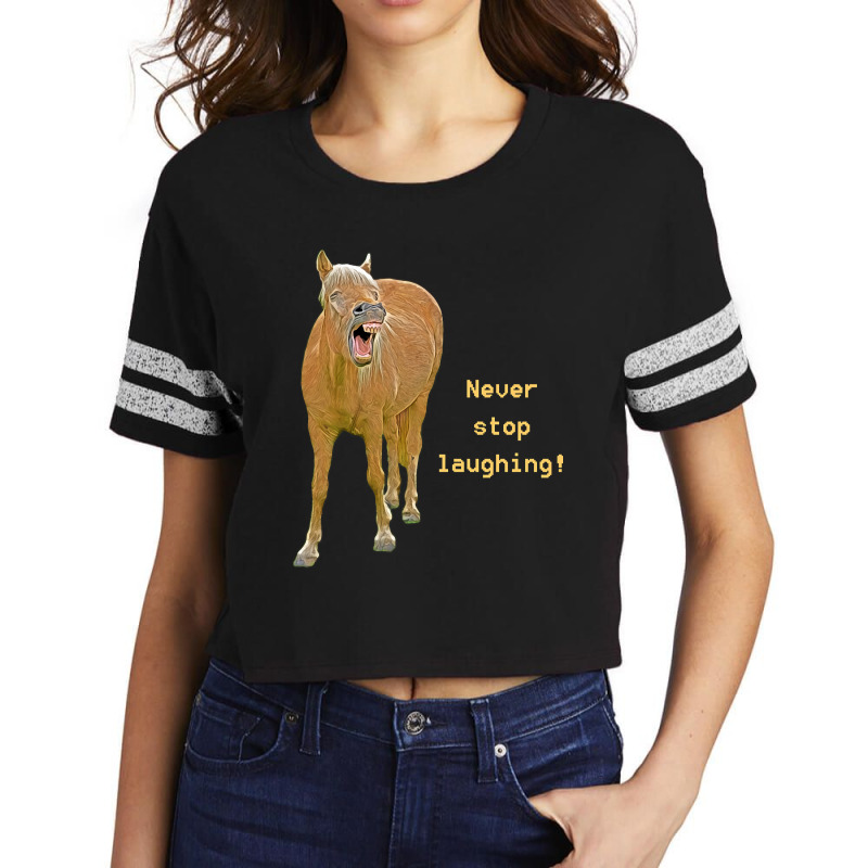 Hot Trend Never Stop Laughing! Funny Horse Painting Scorecard Crop Tee by Rios Arevalo | Artistshot