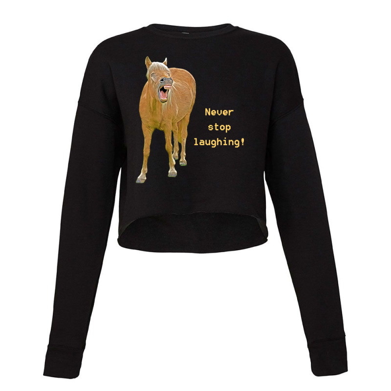 Hot Trend Never Stop Laughing! Funny Horse Painting Cropped Sweater by Rios Arevalo | Artistshot