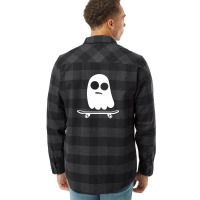 Skateboarding Ghost Flannel Shirt | Artistshot