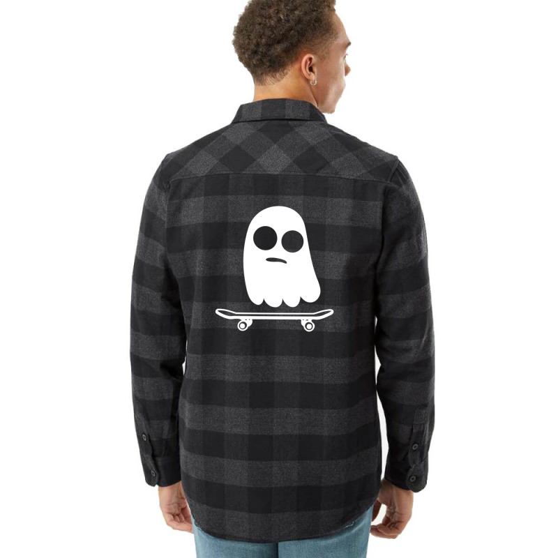 Skateboarding Ghost Flannel Shirt | Artistshot