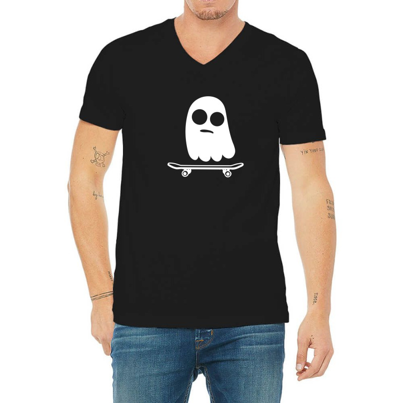 Skateboarding Ghost V-neck Tee | Artistshot