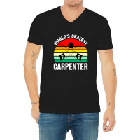 World's Okayest Carpenter V-neck Tee | Artistshot
