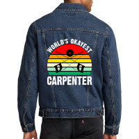 World's Okayest Carpenter Men Denim Jacket | Artistshot