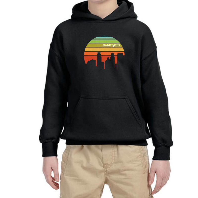 Trending Retro Minneapolis Minnesota Cityscape Youth Hoodie | Artistshot