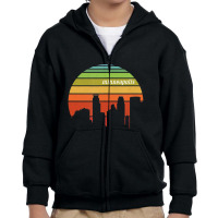 Trending Retro Minneapolis Minnesota Cityscape Youth Zipper Hoodie | Artistshot