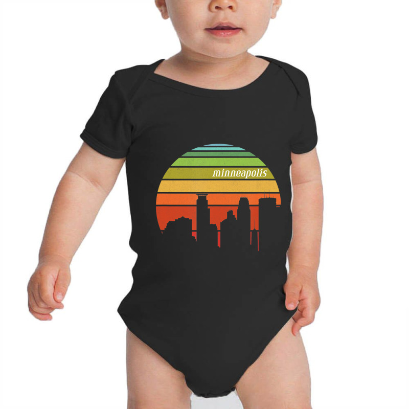 Trending Retro Minneapolis Minnesota Cityscape Baby Bodysuit | Artistshot