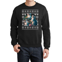 Cat Christmass Wocats Lover Ugly Xmas Crewneck Sweatshirt | Artistshot