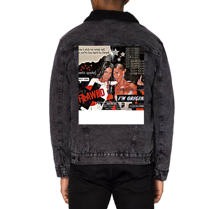 Dynamic Duo Collage Unisex Sherpa-lined Denim Jacket | Artistshot