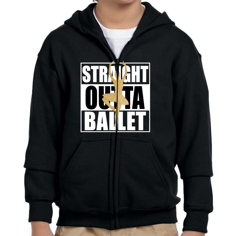 Straight Outta Ballet For Dark Youth Zipper Hoodie by autlu2024 | Artistshot