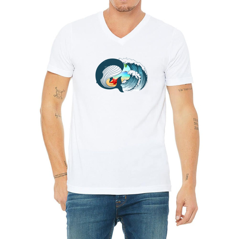 Ocean Heart V-neck Tee | Artistshot