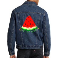 You're One In A Melon Funny Puns For Kids Men Denim Jacket | Artistshot