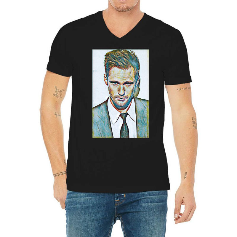 Alexander Skarsgard Poster Travel V-Neck Tee by shabnajianxiq | Artistshot