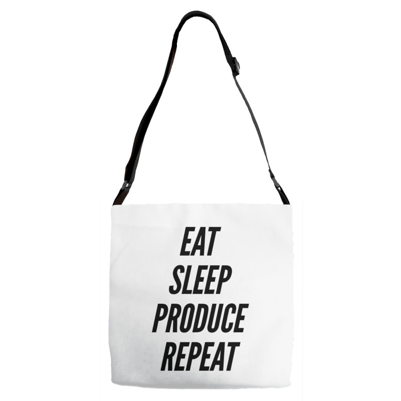 Eat Sleep Produce Repeat  Movie Producer Film Student School Film Maki Adjustable Strap Totes | Artistshot