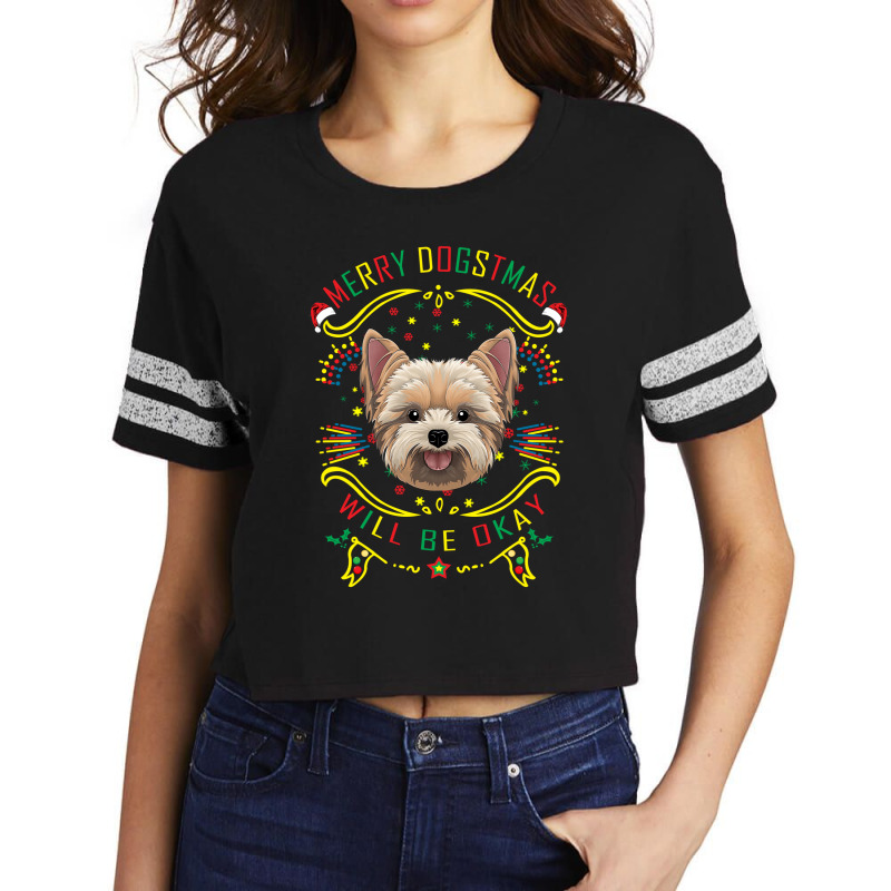 Merry Dogstmas Will Be Okay Merry Christmas, Funny Dog Yoga Scorecard Crop Tee by lorismerch | Artistshot