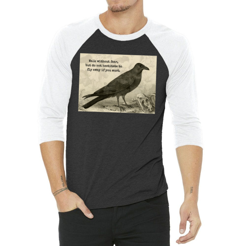 Crow Affirmations Fly Away 3/4 Sleeve Shirt | Artistshot