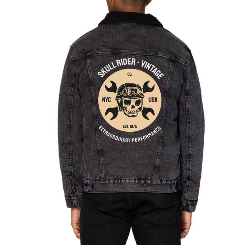 Skull Rider 4 Unisex Sherpa-lined Denim Jacket | Artistshot