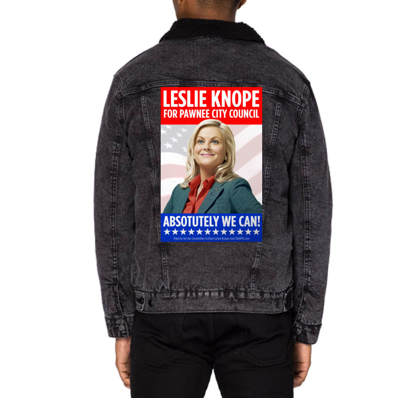 Leslie Knope For Pawnee City Council Poster Music Unisex Sherpa-lined Denim Jacket | Artistshot