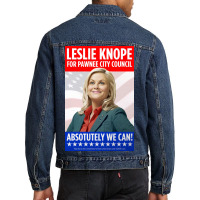 Leslie Knope For Pawnee City Council Poster Music Men Denim Jacket | Artistshot