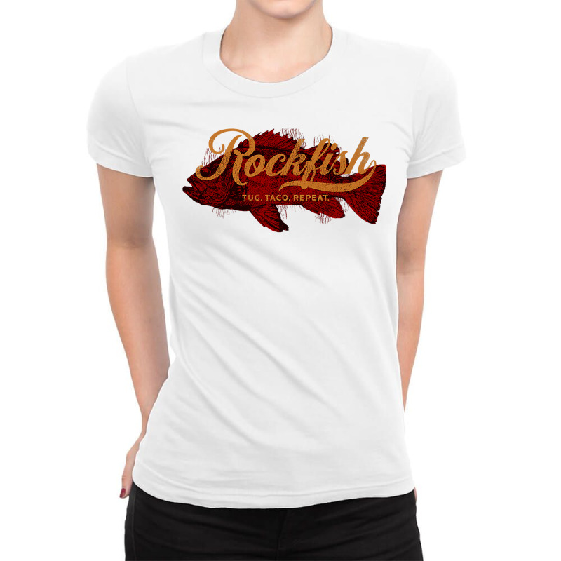 Rock Fish California West Coast Rockfish Tug Taco Repeat Premium T Shi Ladies Fitted T-Shirt by tamkyfashions | Artistshot