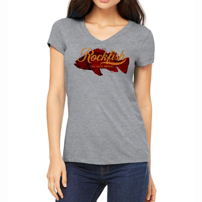 Rock Fish California West Coast Rockfish Tug Taco Repeat Premium T Shi Women's V-Neck T-Shirt by tamkyfashions | Artistshot