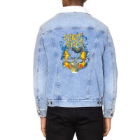 Skull Urban Street Flames Graphic Unisex Sherpa-lined Denim Jacket | Artistshot