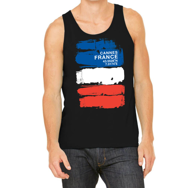 Cannes France Coordinates Vintage French Art   Love Funny Tank Top | Artistshot