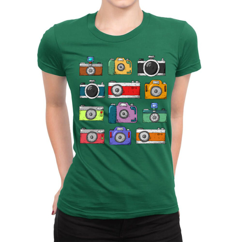 Camera Collection Classic  Summer Blue Ladies Fitted T-Shirt by reabetchissd | Artistshot