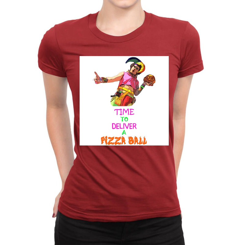 Time To Deliver A Pizza Ball Poster Hippie Ladies Fitted T-Shirt by szylkoarowv | Artistshot