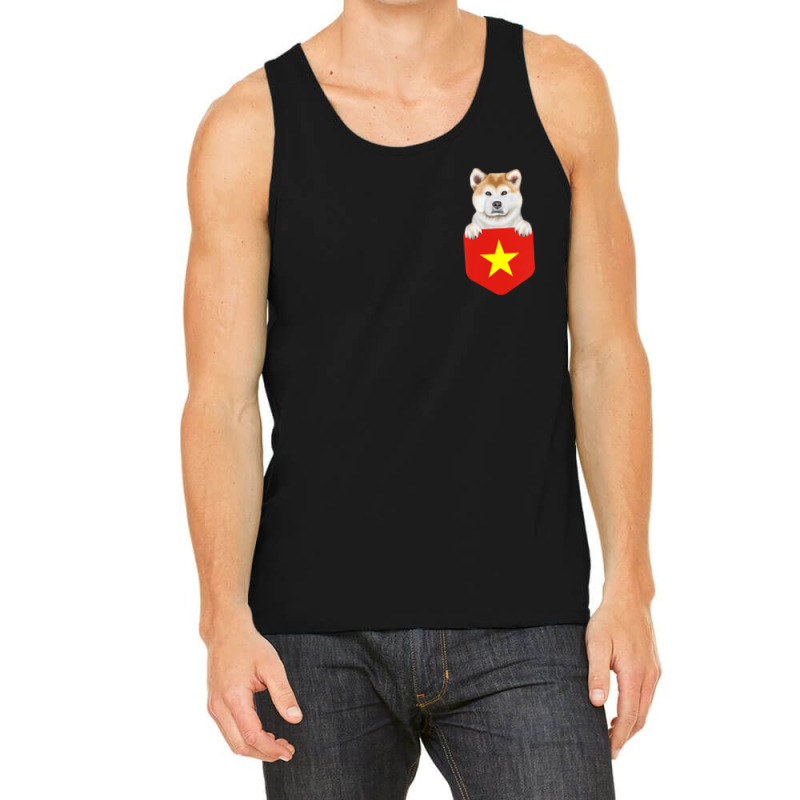 Hot Trend Vietnam Flag Akita Dog In Pocket Tank Top by hongquangd | Artistshot