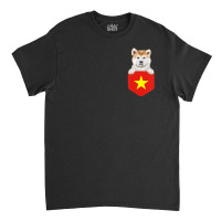 Hot Trend Vietnam Flag Akita Dog In Pocket Classic T-shirt | Artistshot