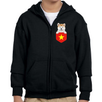 Hot Trend Vietnam Flag Akita Dog In Pocket Youth Zipper Hoodie | Artistshot