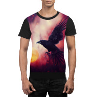 Crow Halloween Pumpkin In Galaxy Graphic T-shirt | Artistshot