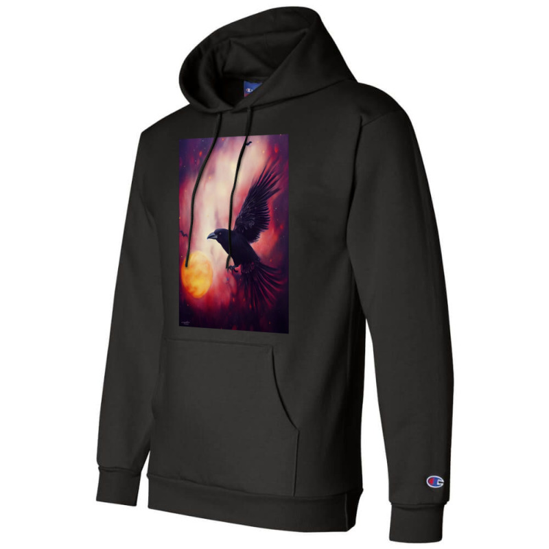 Crow Halloween Pumpkin In Galaxy Champion Hoodie | Artistshot