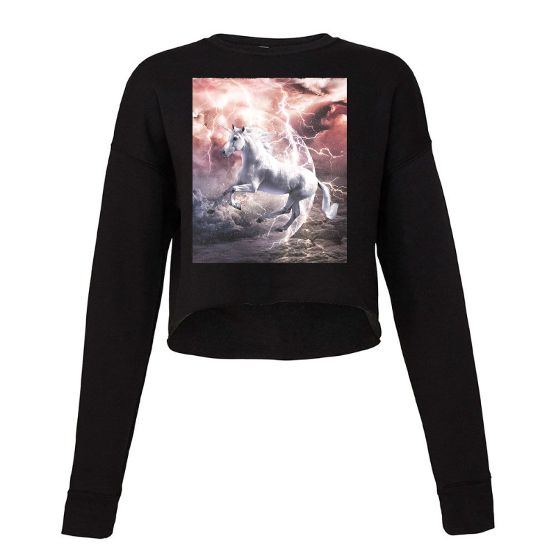 Limited Edition Epic Lightning Unicorn-bwcsc Cropped Sweater by webberkyla | Artistshot