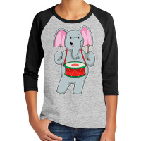 Trending Elephant At Music With Drum Youth 3/4 Sleeve | Artistshot